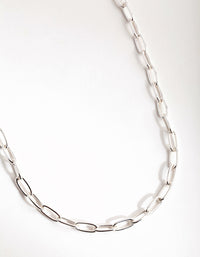Silver Wide Chain Necklace - link has visual effect only