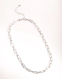Silver Wide Chain Necklace - link has visual effect only