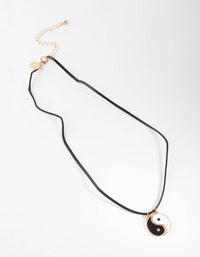 Gold Yin Yang Cord Necklace - link has visual effect only