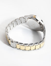 Mixed Metal Bling Link Watch - link has visual effect only