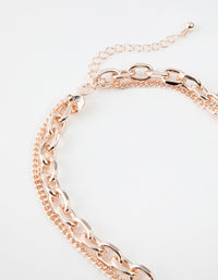 Rose Gold Mid Chain & Pendant Necklace - link has visual effect only