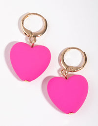 Gold Heart Hoop Earrings - link has visual effect only