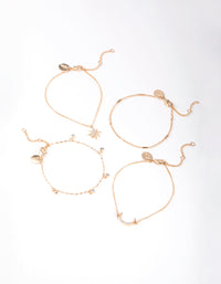 Gold Star & Moon Pack Bracelet & Anklet - link has visual effect only