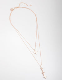 Rose Gold Plated Triple Star Drop Necklace - link has visual effect only