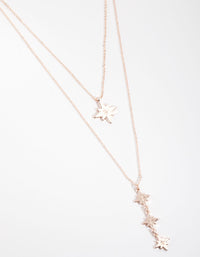 Rose Gold Plated Triple Star Drop Necklace - link has visual effect only