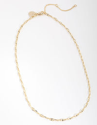 Gold Plated Mariner Chain Necklace - link has visual effect only