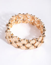 Gold Disc Diamante Stretch Bracelet - link has visual effect only