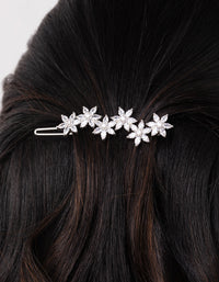 Silver Cubic Zirconia Flower Clip - link has visual effect only