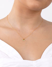 Gold Plated Sterling Silver Diamante 3D Shell Necklace - link has visual effect only