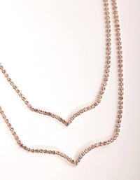 Rose Gold Cupchain 2-Row Point Necklace - link has visual effect only