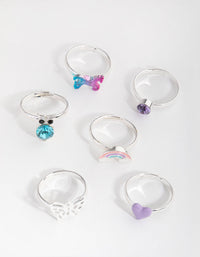 Kids Silver Fairy Tale 6-Pack Rings - link has visual effect only