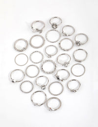 Rhodium Royal Diamante Ring 24-Pack - link has visual effect only