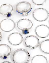 Rhodium Royal Blue Ring 24-Pack - link has visual effect only