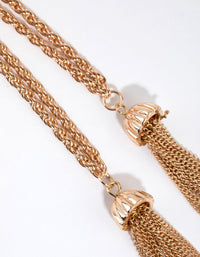 Long Gold Knot & Tassel Necklace - link has visual effect only