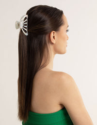 Acrylic White Round Cut-Out Claw Clip - link has visual effect only