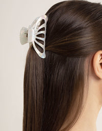 Acrylic White Round Cut-Out Claw Clip - link has visual effect only