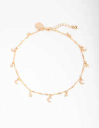 Gold Celestial Charm Anklet - link has visual effect only