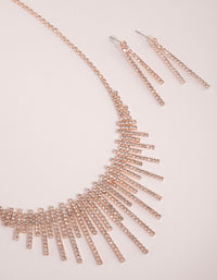 Rose Gold Statement Cupchain Earring & Necklace Set - link has visual effect only