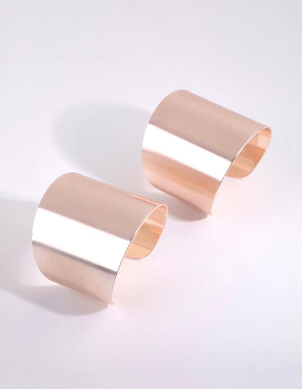 Rose Gold Thick Double Cuff Bracelet