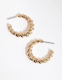 Gold Small Twist Hoop Earrings - link has visual effect only
