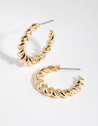 Gold Small Twist Hoop Earrings - link has visual effect only