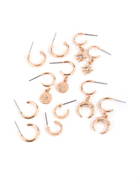Gold Star & Moon Hoop Earring Pack - link has visual effect only