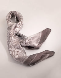 Grey Border Paisley Scarf - link has visual effect only