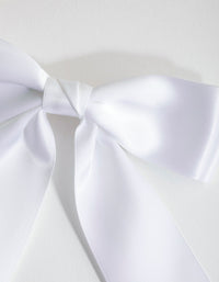 White Ribbon Bow Clip - link has visual effect only