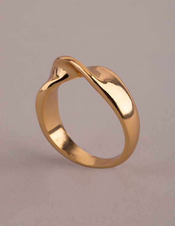 18ct Gold Plated Brass Twisted Ring