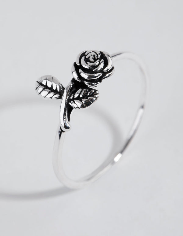 Sterling Silver Antique Rose Vine Ring