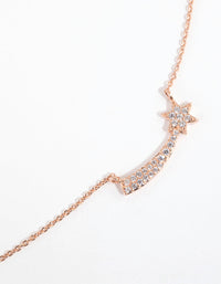 Rose Gold Plated Sterling Silver Cubic Zirconia Shooting Star Necklace - link has visual effect only
