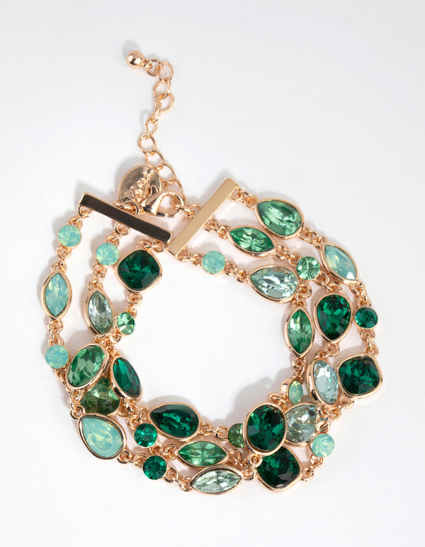 Green Marquise Mix Stone Bracelet