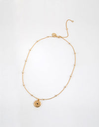 Gold Plated Textured Charm Necklace - link has visual effect only