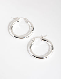Silver Plated Thin Hoop Earrings - link has visual effect only