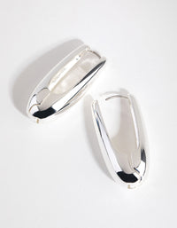 Silver Plated Oval Drop Earrings - link has visual effect only