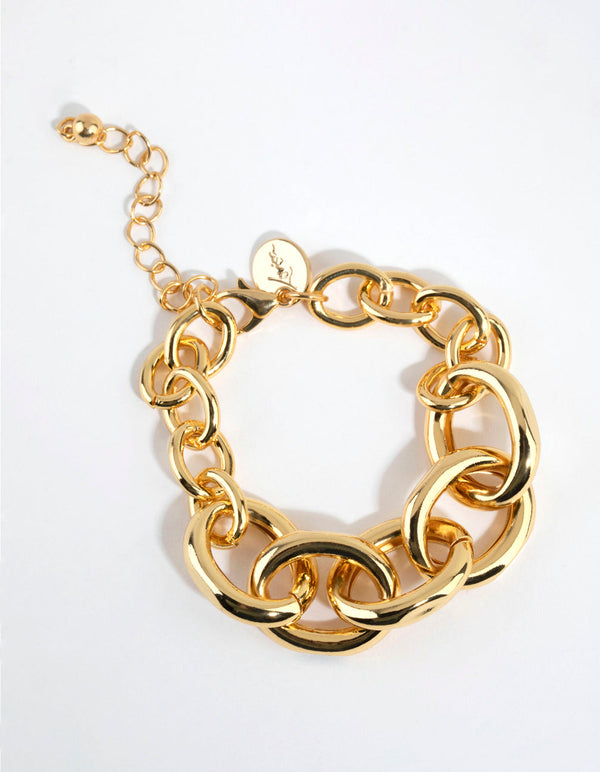 Gold Plated Statement Chain Bracelet