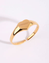 Gold Plated Sterling Silver Heart Signet Ring - link has visual effect only