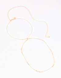 Gold Cubic Zirconia Waist Chain - link has visual effect only