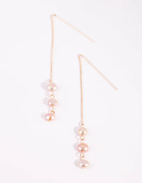 Rose Gold Pearl Thread Through Earrings - link has visual effect only