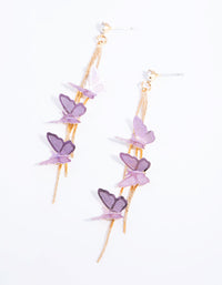 Lilac Butterfly Drop Earrings - link has visual effect only