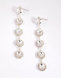 Silver Circle Cut Out Drop Earrings - link has visual effect only