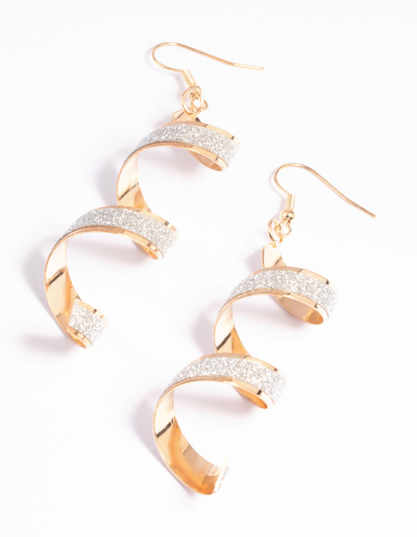 Gold Glitter Drop Earrings