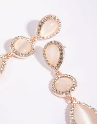 Rose Gold Teardrop Diamante Earrings - link has visual effect only
