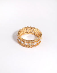 Gold Plated Ring with Cubic Zirconia - link has visual effect only