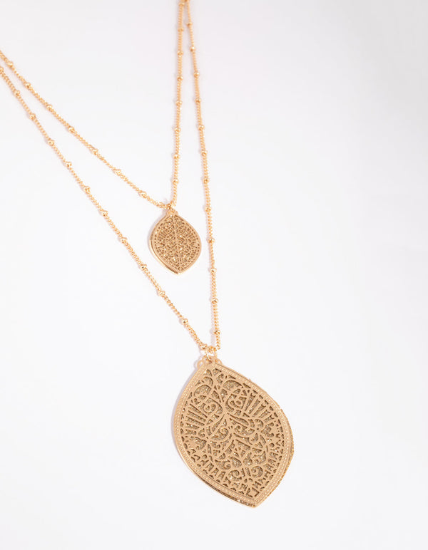 Gold Layered Glitter Necklace