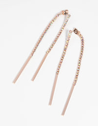 Rose Gold Diamante Drop Earrings - link has visual effect only