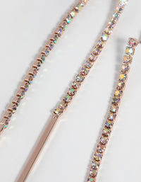 Rose Gold Diamante Drop Earrings - link has visual effect only