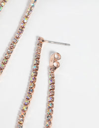 Rose Gold Diamante Drop Earrings - link has visual effect only
