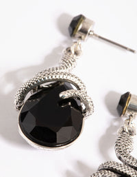Antique Silver Snake Drop Earrings - link has visual effect only