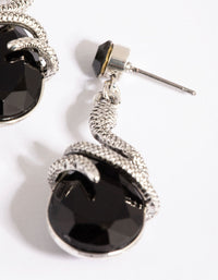 Antique Silver Snake Drop Earrings - link has visual effect only